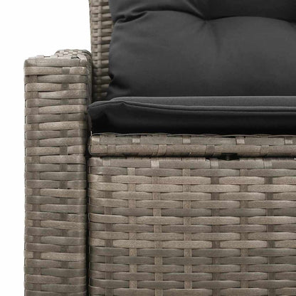 Gartensofa mit Kissen Grau 123 x 62 x 69cm Poly-Rattan