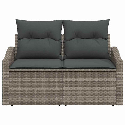 Gartensofa mit Kissen Grau 123 x 62 x 69cm Poly-Rattan