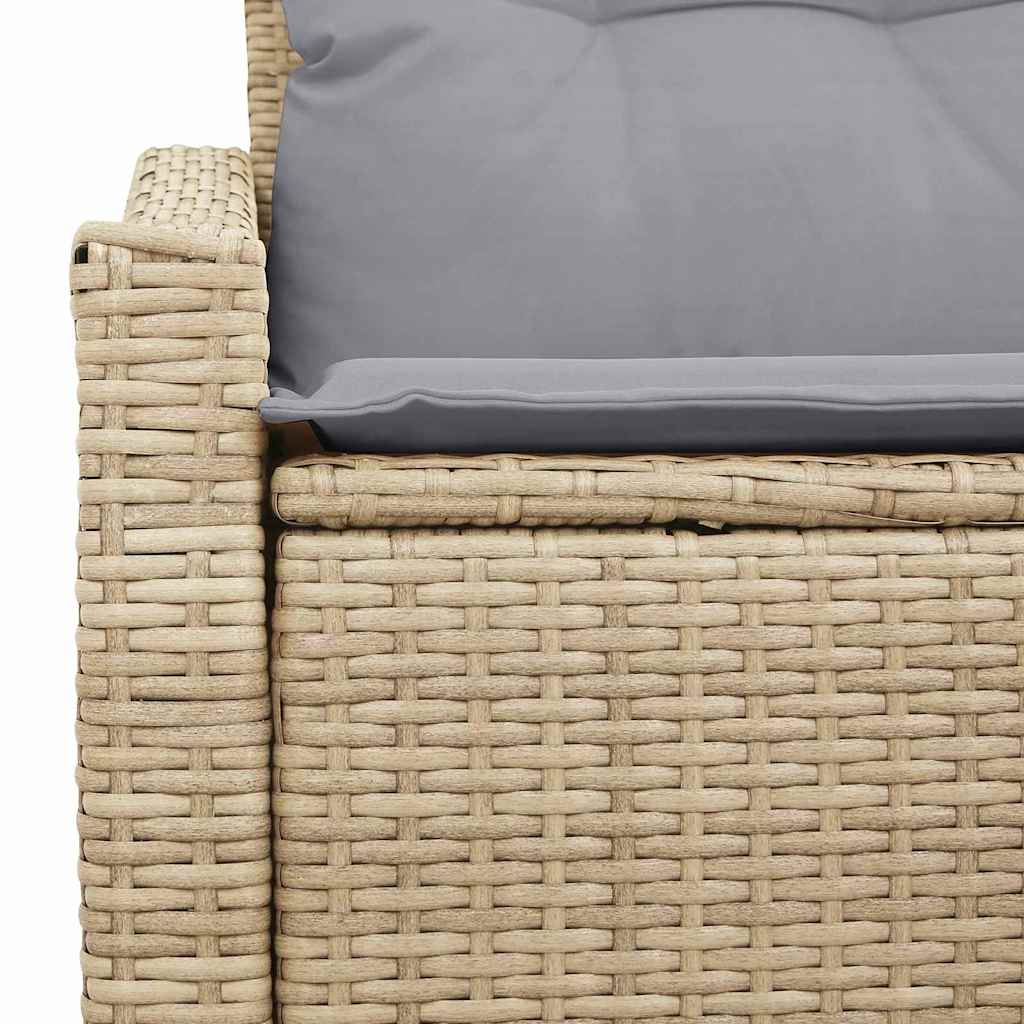 Gartensofa mit Kissen Beige 123 x 62 x 69cm Poly-Rattan