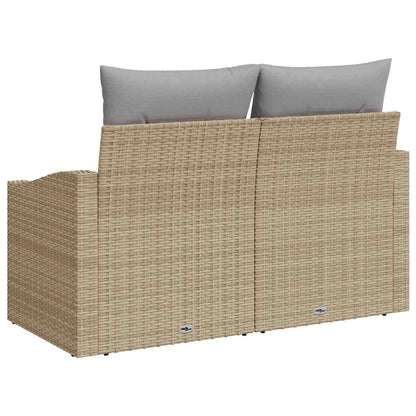 Gartensofa mit Kissen Beige 123 x 62 x 69cm Poly-Rattan