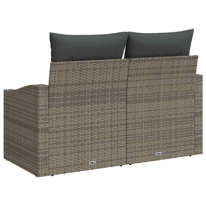 Gartensofa mit Kissen Grau 123 x 62 x 69cm Poly-Rattan
