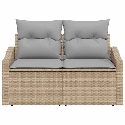 Gartensofa mit Kissen Beige 123 x 62 x 69cm Poly-Rattan