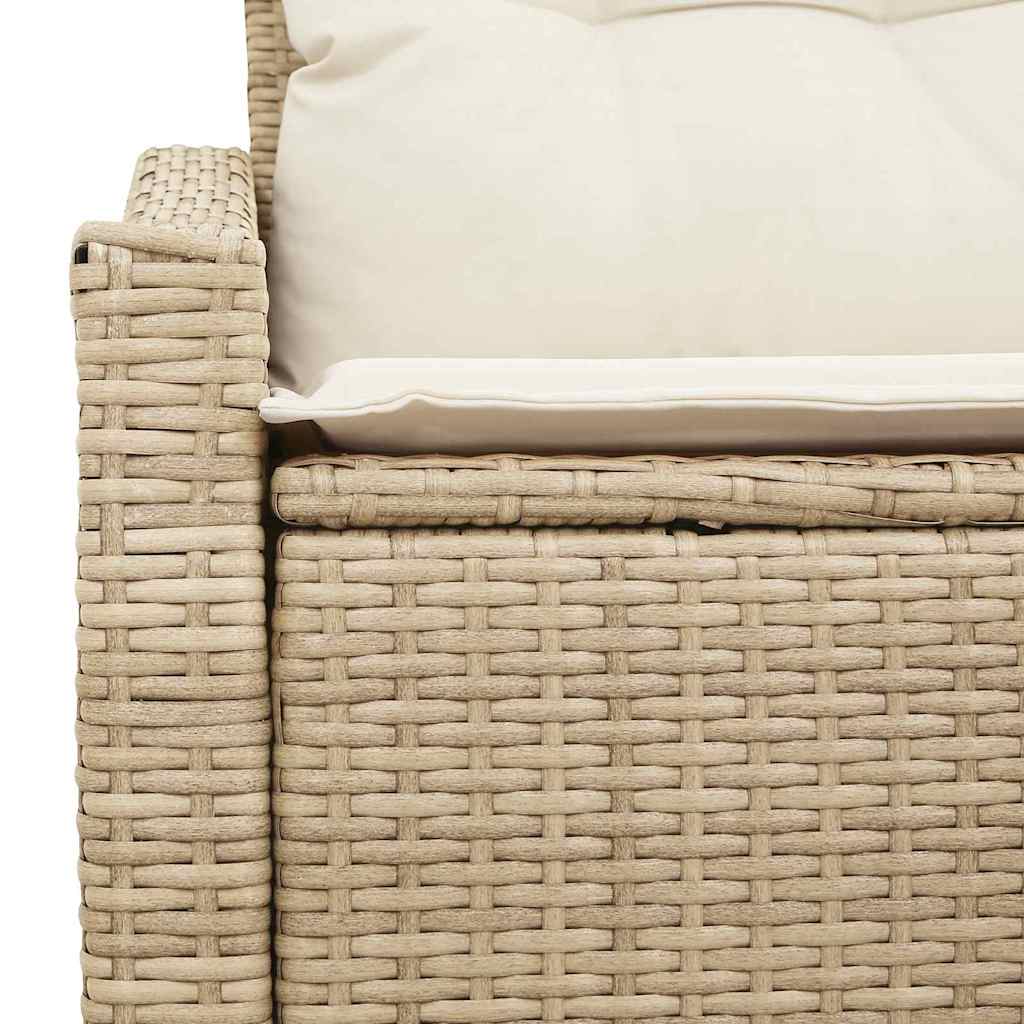 Gartensofa mit Kissen Beige 123 x 62 x 69cm Poly-Rattan