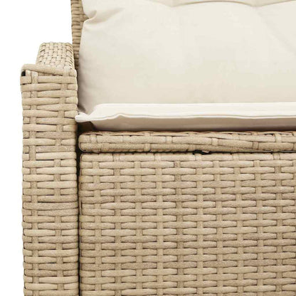 Gartensofa mit Kissen Beige 123 x 62 x 69cm Poly-Rattan