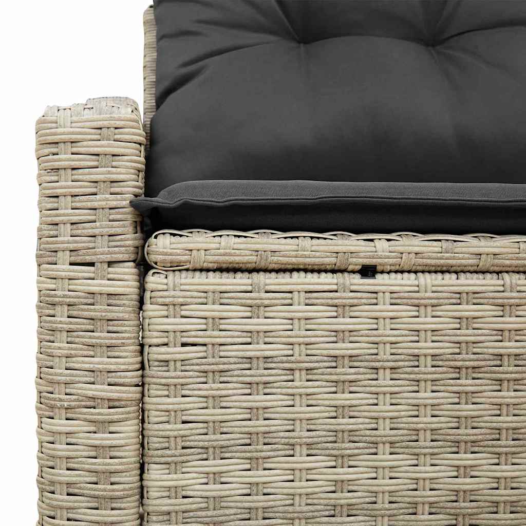 Gartensofa mit Kissen Grau 123 x 62 x 69cm Poly-Rattan