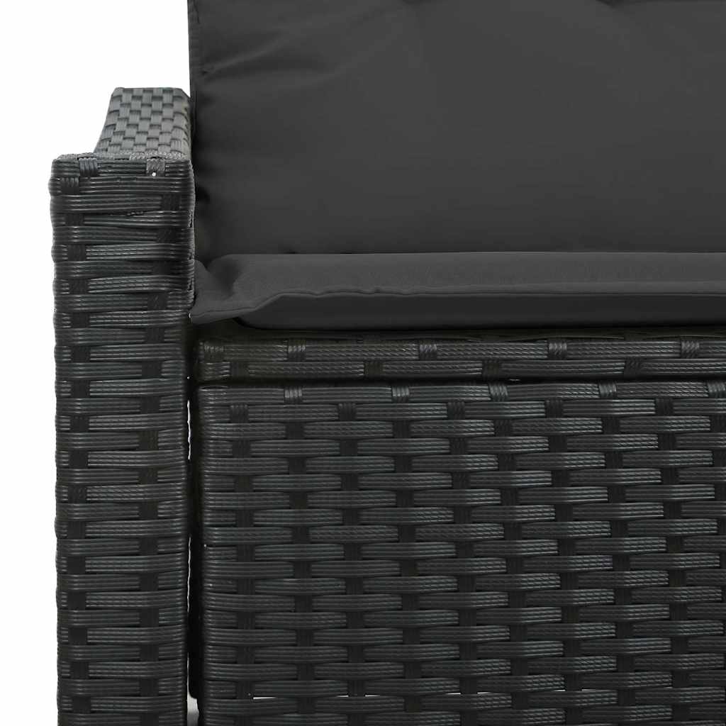 Gartensofa mit Kissen Schwarz 123 x 62 x 69cm Poly-Rattan