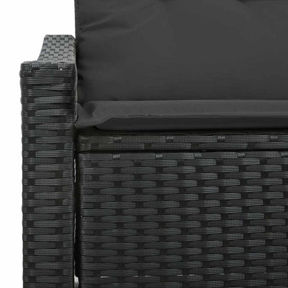 Gartensofa mit Kissen Schwarz 123 x 62 x 69cm Poly-Rattan