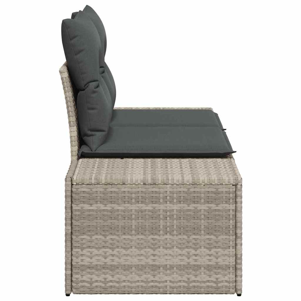 Gartensofa mit Kissen Grau 123 x 62 x 69cm Poly-Rattan