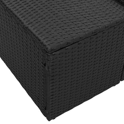 Gartensofa mit Kissen Schwarz 123 x 62 x 69cm Poly-Rattan