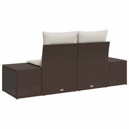Gartensofa mit Kissen Braun 123 x 62 x 69cm Poly-Rattan