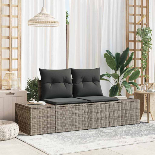 Gartensofa Grau 123 x 62 x 69cm Poly-Rattan