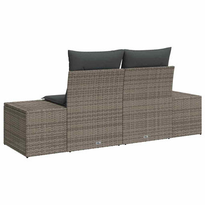 Gartensofa Grau 123 x 62 x 69cm Poly-Rattan