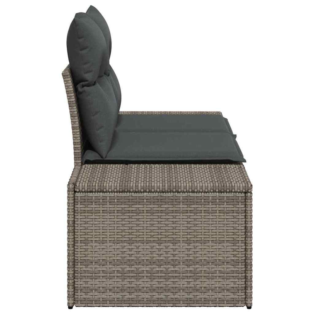 Gartensofa Grau 123 x 62 x 69cm Poly-Rattan