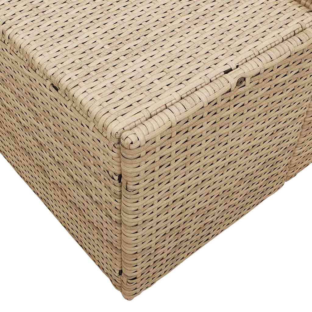 Gartensofa mit Kissen Beige 123 x 62 x 69cm Poly-Rattan
