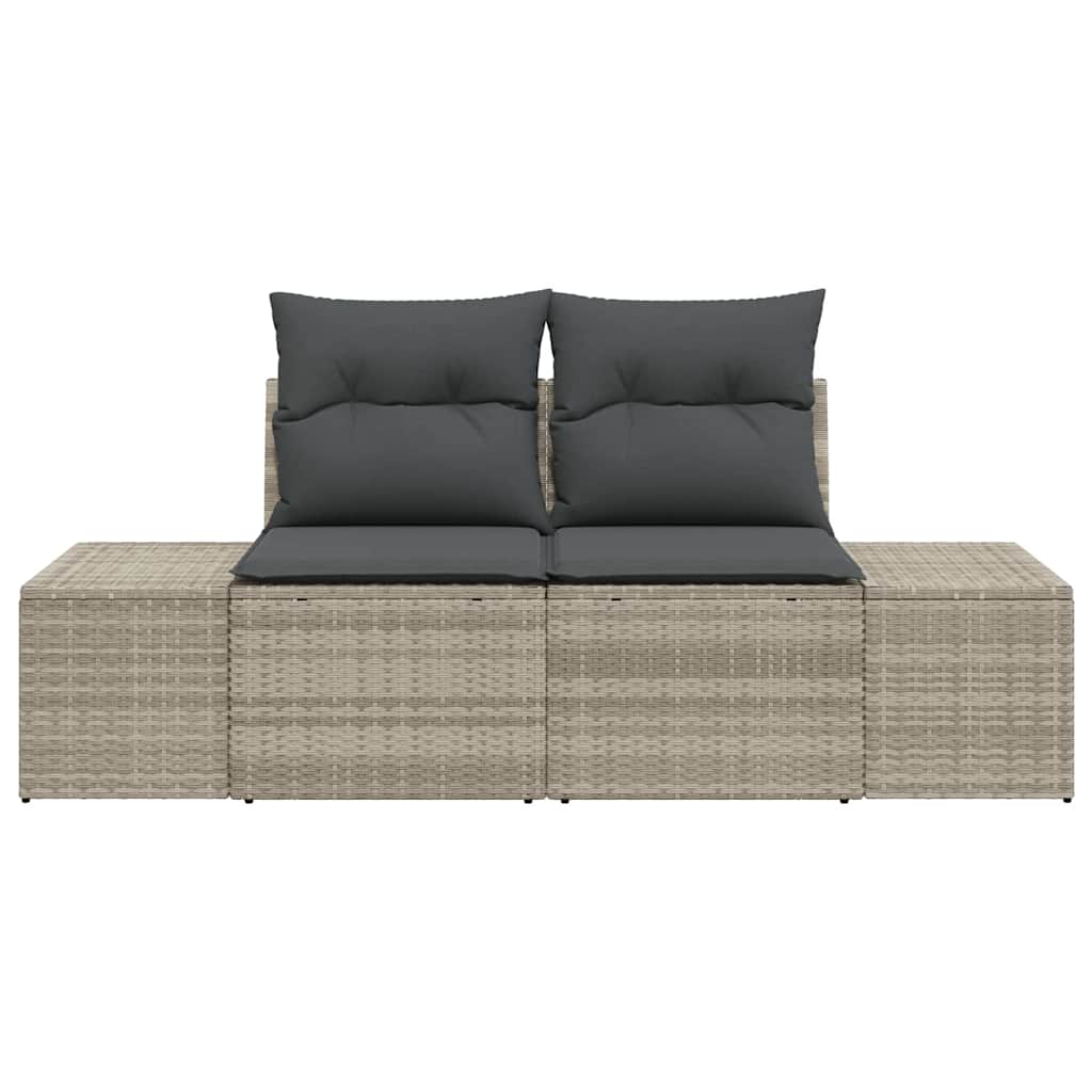 Gartensofa Grau 123 x 62 x 69cm Poly-Rattan