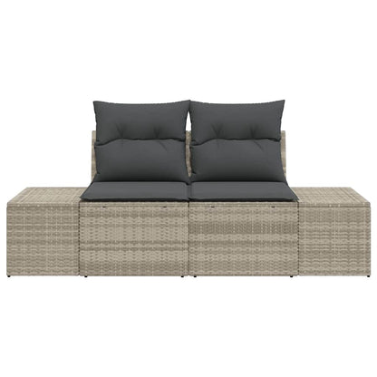 Gartensofa Grau 123 x 62 x 69cm Poly-Rattan