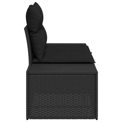 Gartensofa mit Kissen Schwarz 123 x 62 x 69cm Poly-Rattan