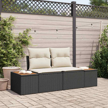 Gartensofa Schwarz 184 x 62 x 85cm Poly-Rattan