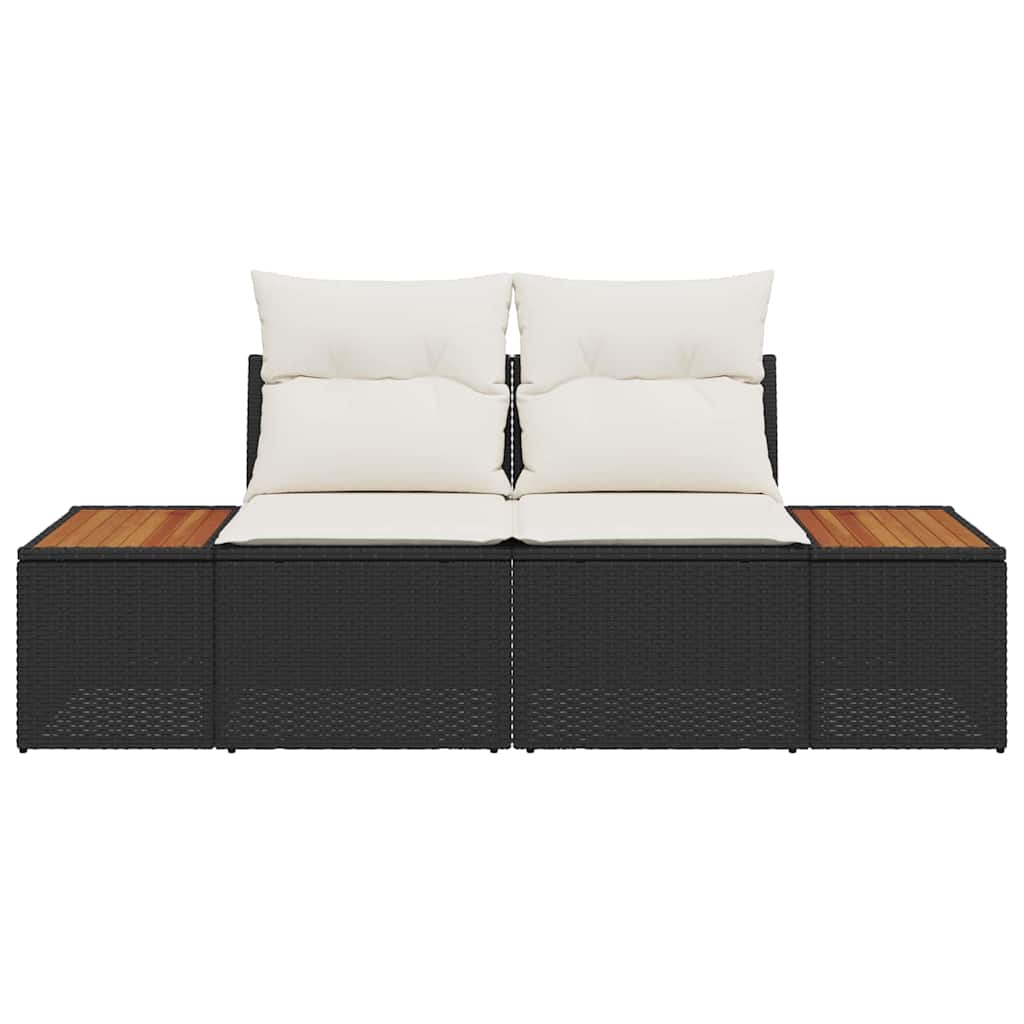 Gartensofa Schwarz 184 x 62 x 85cm Poly-Rattan