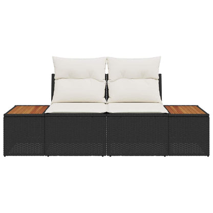 Gartensofa Schwarz 184 x 62 x 85cm Poly-Rattan