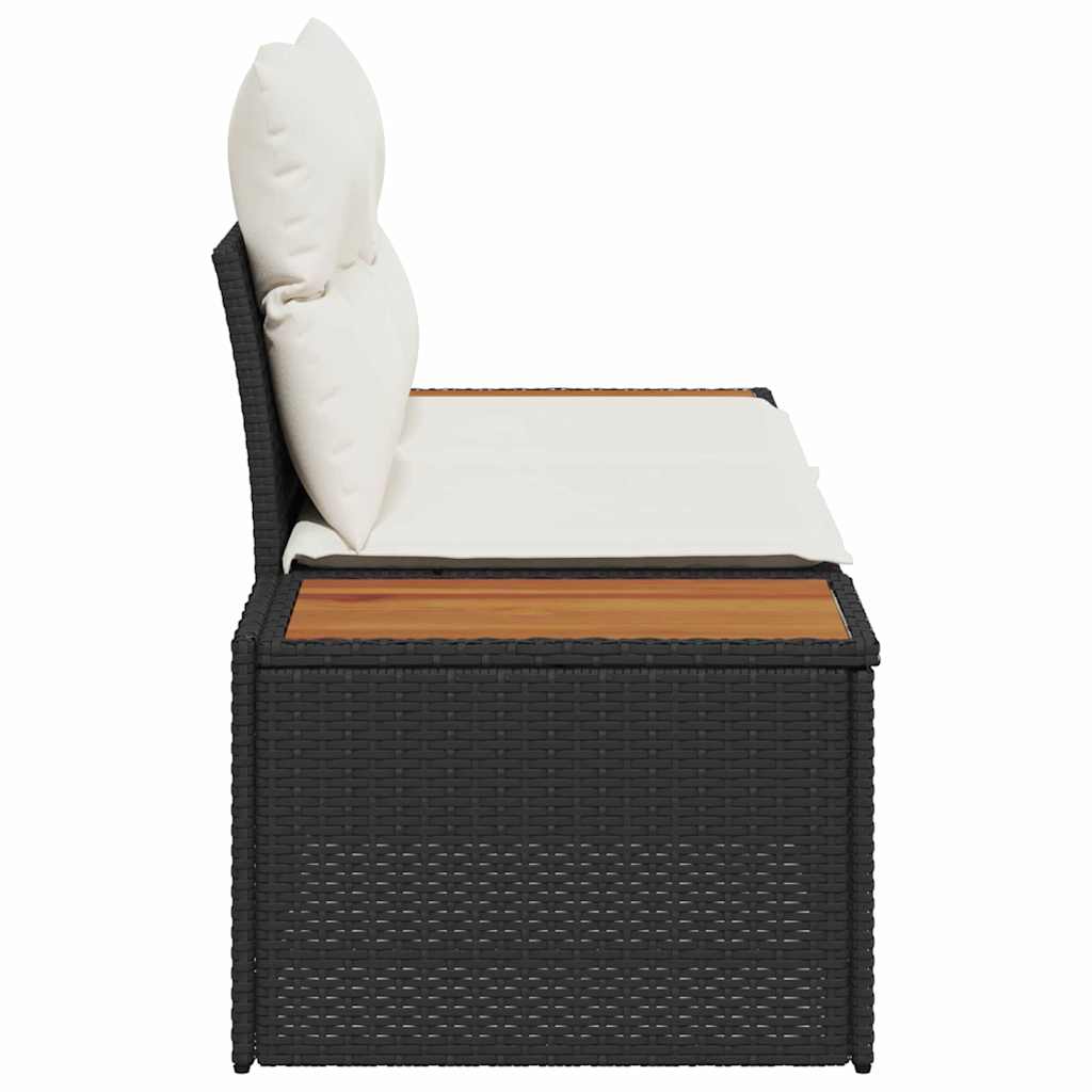 Gartensofa Schwarz 184 x 62 x 85cm Poly-Rattan