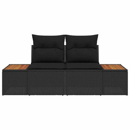 Gartensofa Schwarz 184 x 62 x 85cm Poly-Rattan