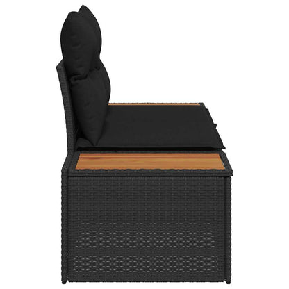 Gartensofa Schwarz 184 x 62 x 85cm Poly-Rattan