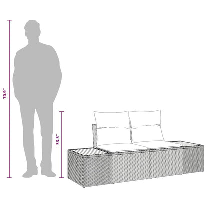 Gartensofa Schwarz 184 x 62 x 85cm Poly-Rattan