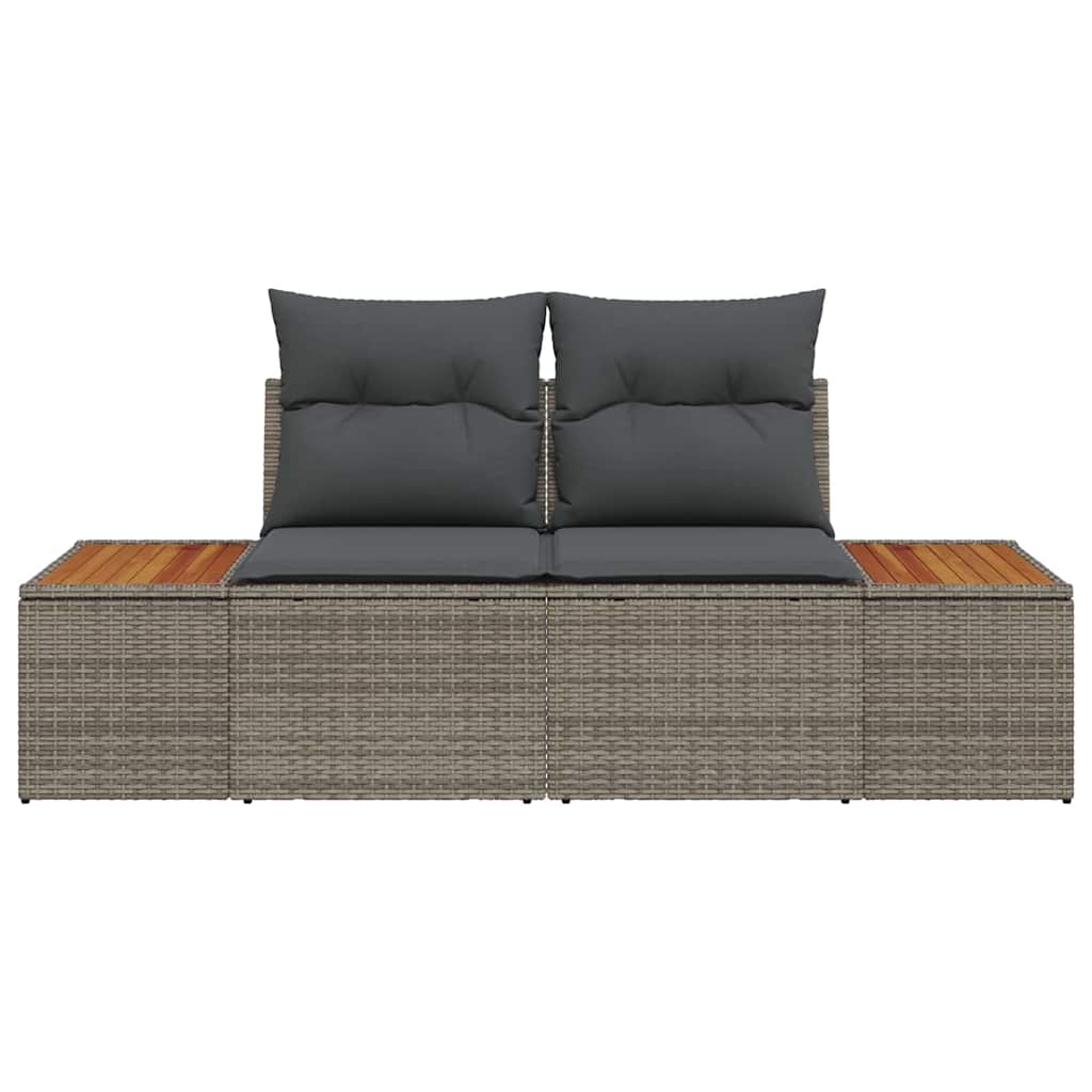 Gartensofa Grau 184 x 62 x 85cm Poly-Rattan
