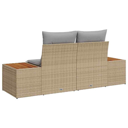 Gartensofa Beige 184 x 62 x 85cm Poly-Rattan