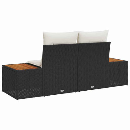 Gartensofa Schwarz 184 x 62 x 85cm Poly-Rattan