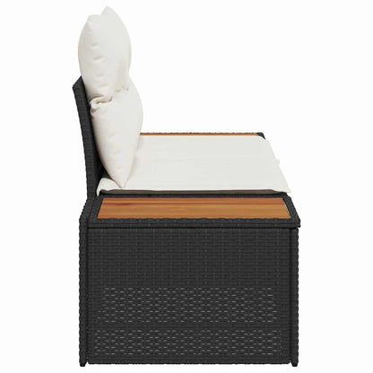 Gartensofa Schwarz 184 x 62 x 85cm Poly-Rattan