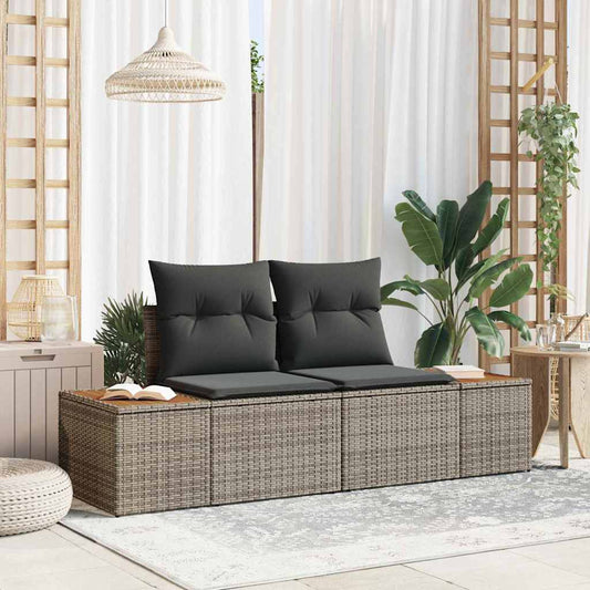 Gartensofa Grau 184 x 62 x 85cm Poly-Rattan