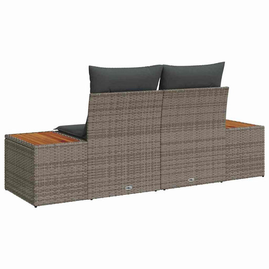 Gartensofa Grau 184 x 62 x 85cm Poly-Rattan