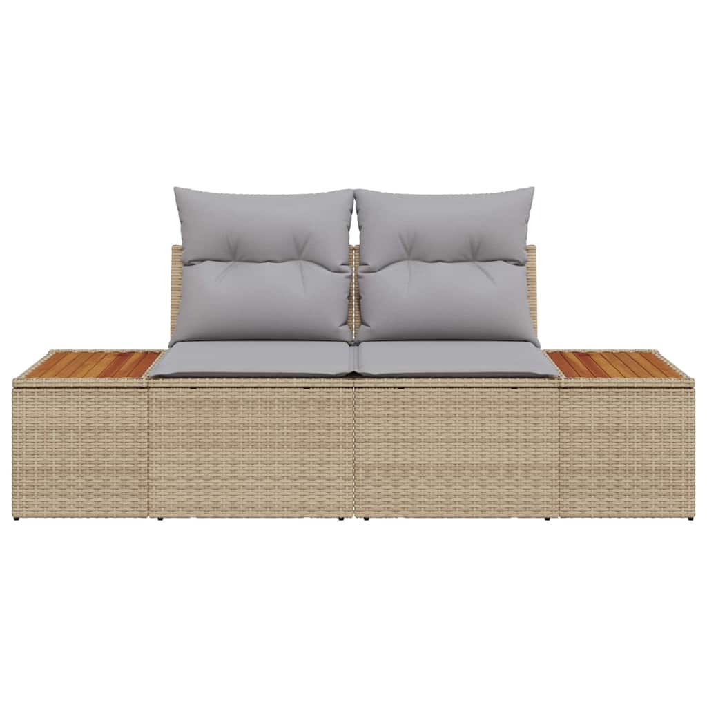 Gartensofa Beige 184 x 62 x 85cm Poly-Rattan