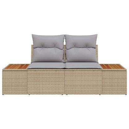 Gartensofa Beige 184 x 62 x 85cm Poly-Rattan