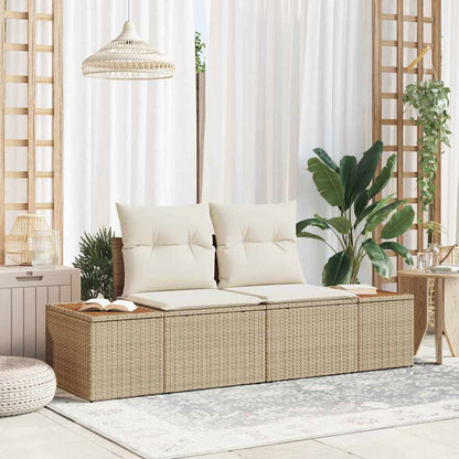 Gartensofa Beige 184 x 62 x 85cm Poly-Rattan