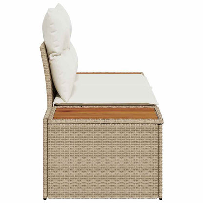 Gartensofa Beige 184 x 62 x 85cm Poly-Rattan