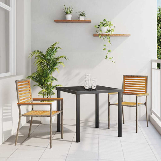 Garten Stapelstühle 2 pcs Braun, Grau