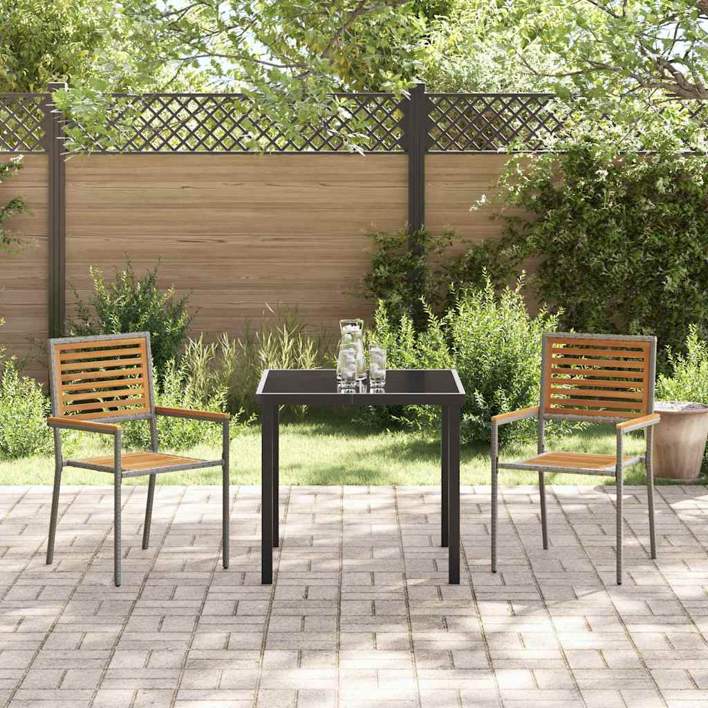 Garten Stapelstühle 2 pcs Braun, Grau