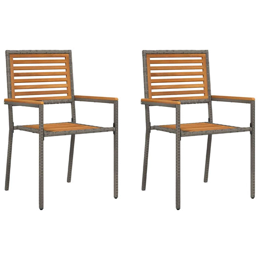 Garten Stapelstühle 2 pcs Braun, Grau
