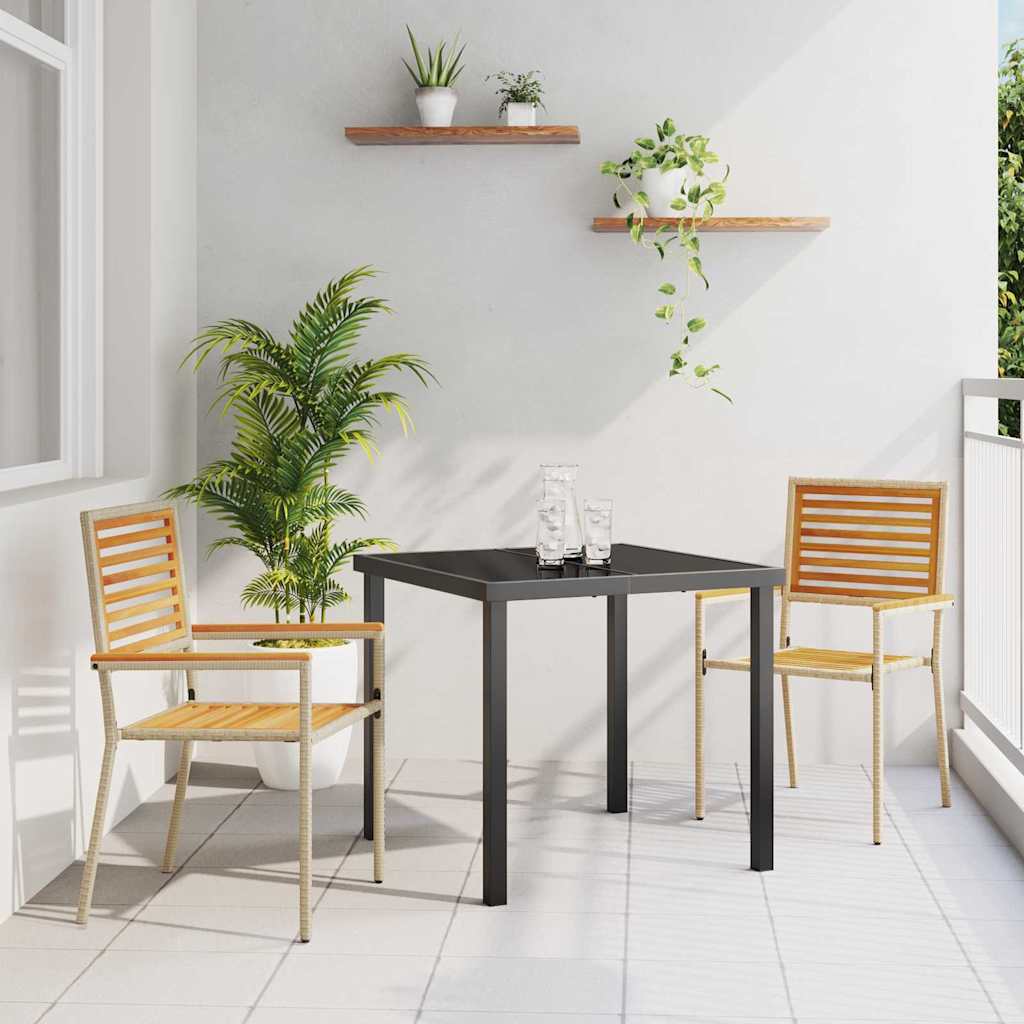 Garten Stapelstühle 2 pcs Braun, Beige