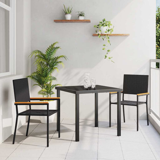 Garten Stapelstühle 2 pcs Schwarz, Braun