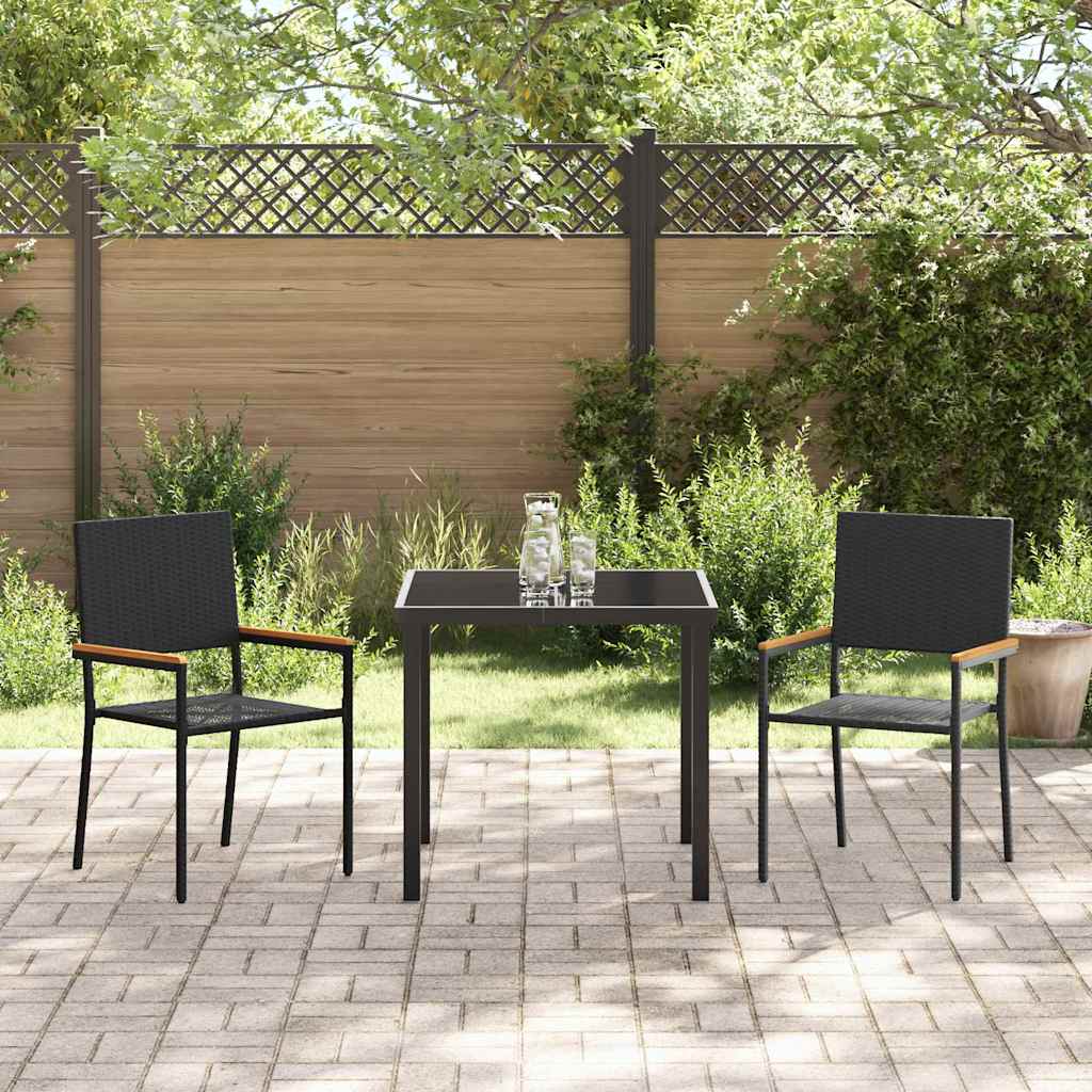 Garten Stapelstühle 2 pcs Schwarz, Braun