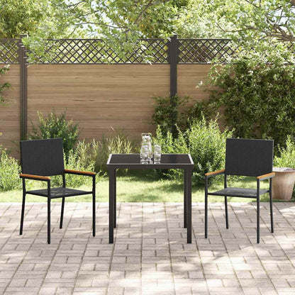 Garten Stapelstühle 2 pcs Schwarz, Braun