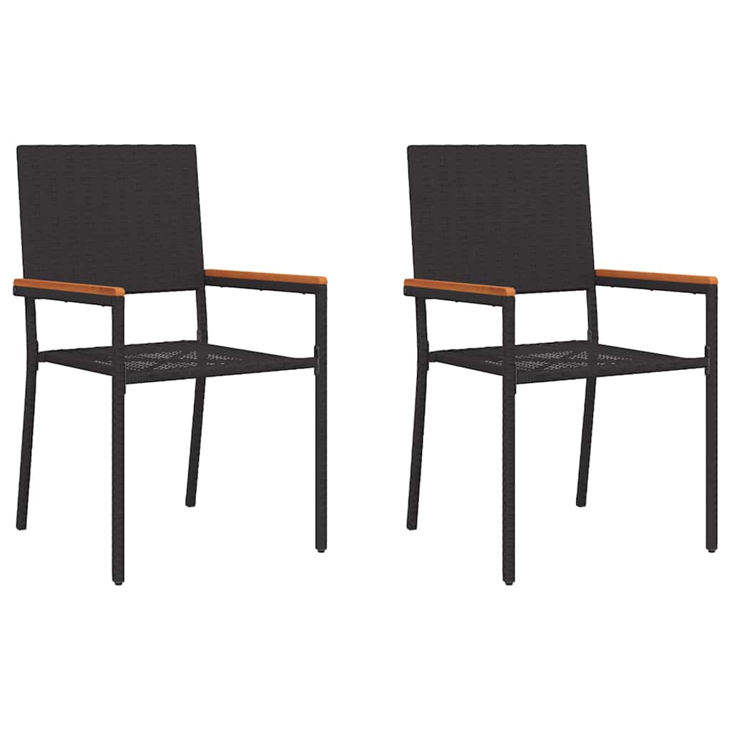 Garten Stapelstühle 2 pcs Schwarz, Braun