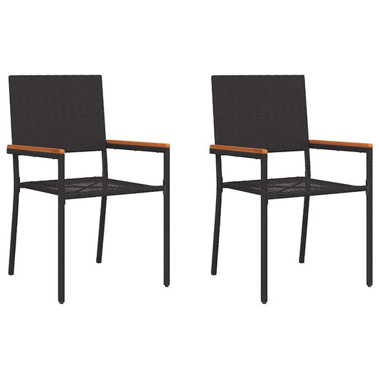 Garten Stapelstühle 2 pcs Schwarz, Braun