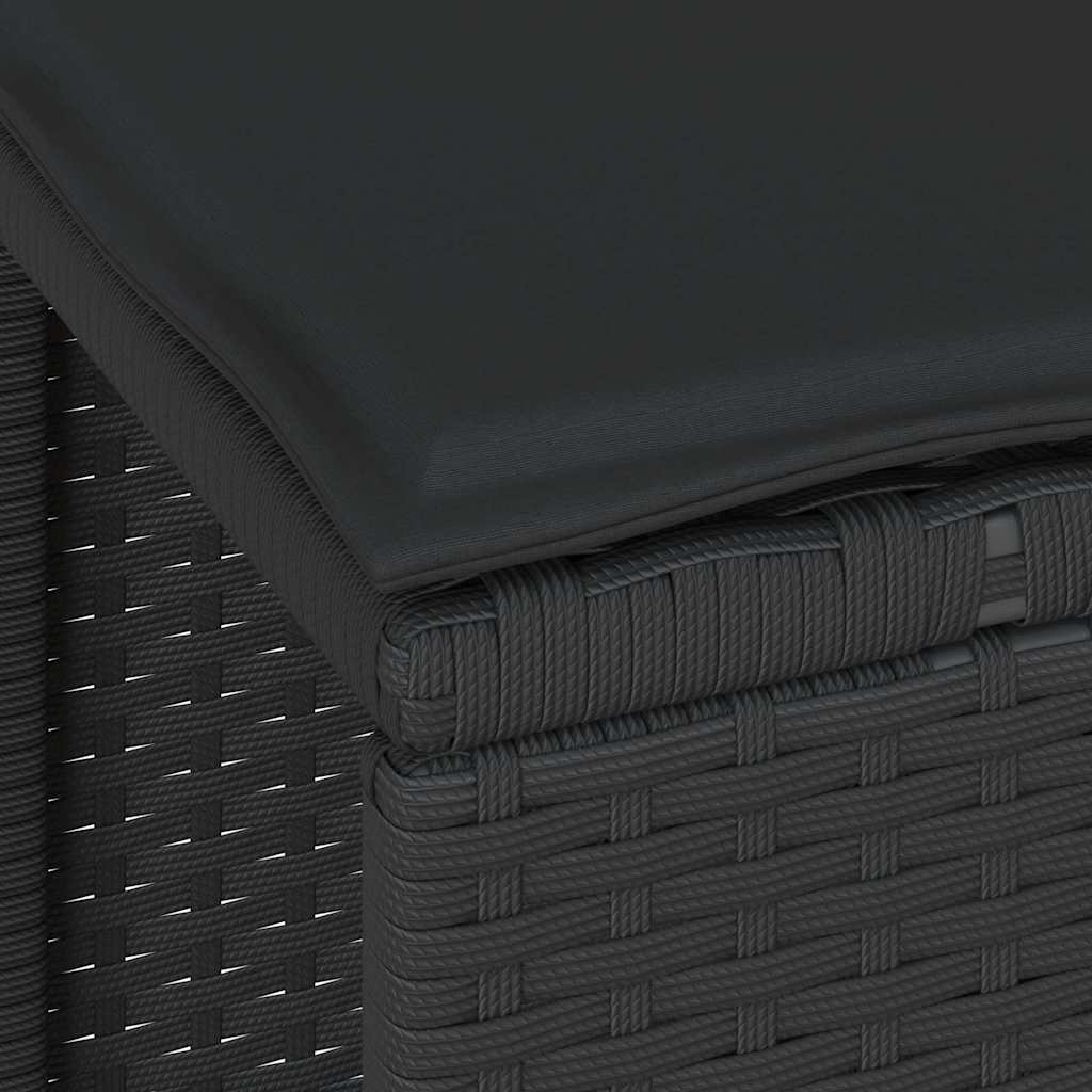 Garten Essgruppe Schwarz Poly Rattan