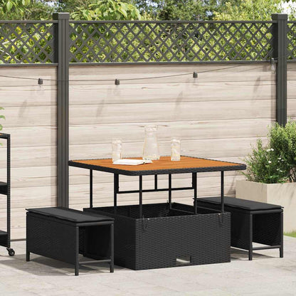 Garten Essgruppe Schwarz Poly Rattan