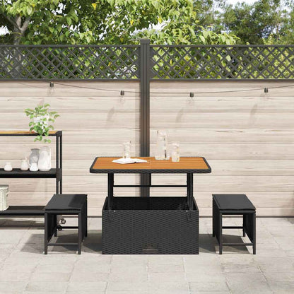 Garten Essgruppe Schwarz Poly Rattan